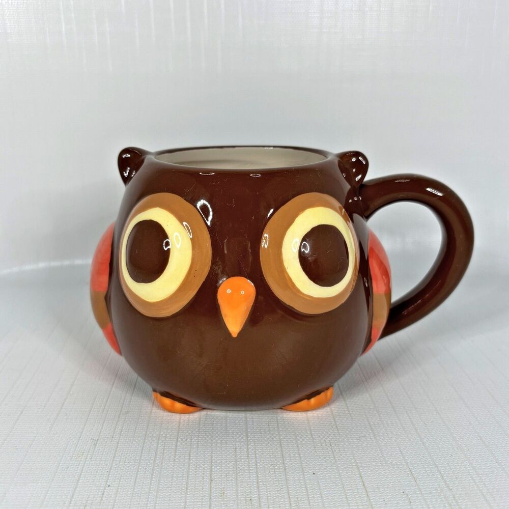 Mesa Home 3D Owl Mug Coffee Tea Ceramic Hand Painted Birdie Retro Replacement